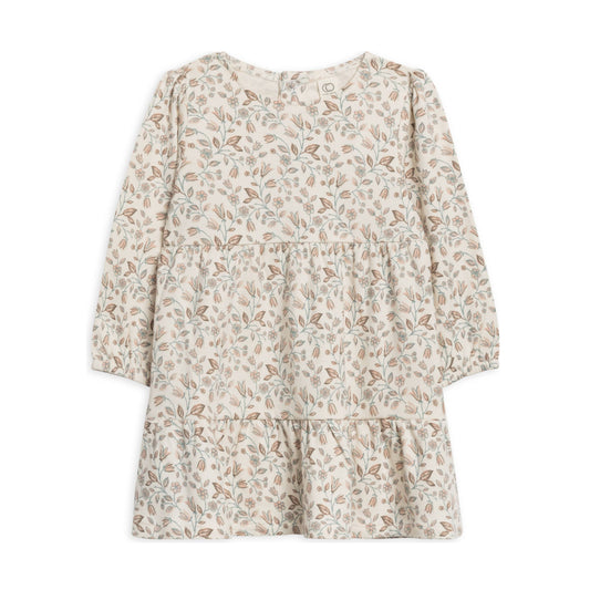 Sofia Long Sleeve Tiered Dress - Yuma Floral/Taupe + Teal