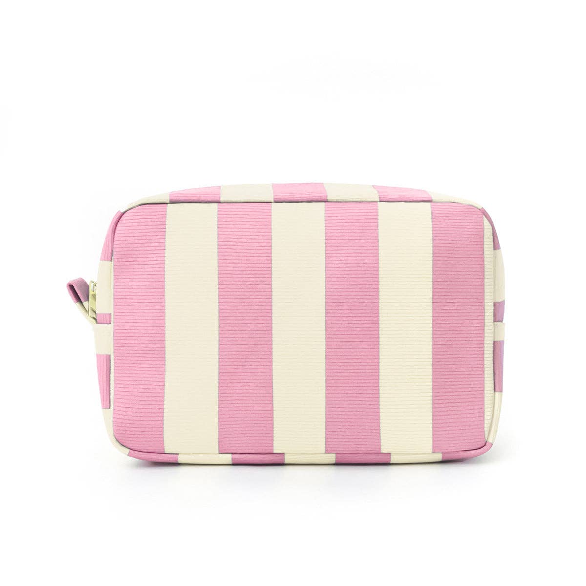 Striped Corduroy Toiletry Bag: Pink