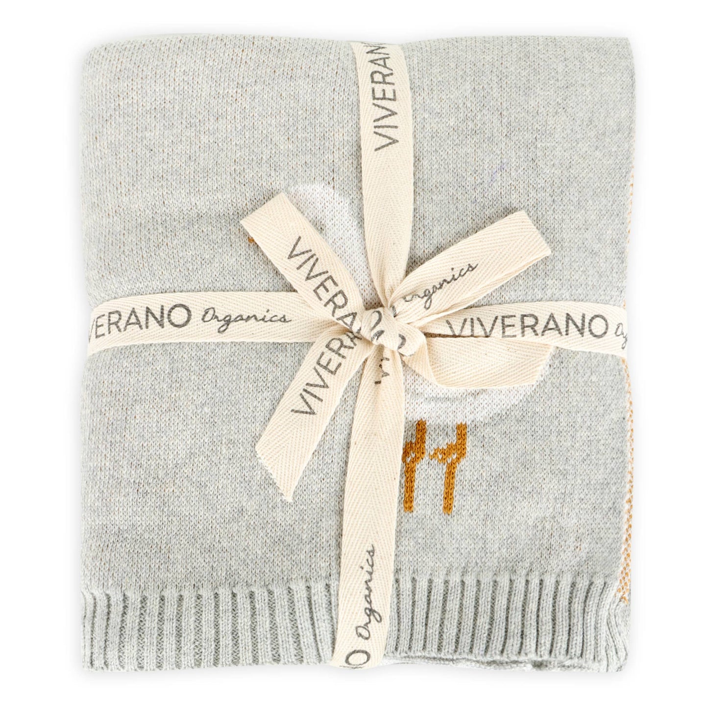 Duck Waddle - Organic Jacquard Knit Baby Blankets: Vanilla Grey / One Size