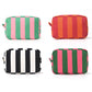 Striped Corduroy Personalized Makeup Bag: Black