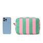 Striped Corduroy Personalized Makeup Bag: Black