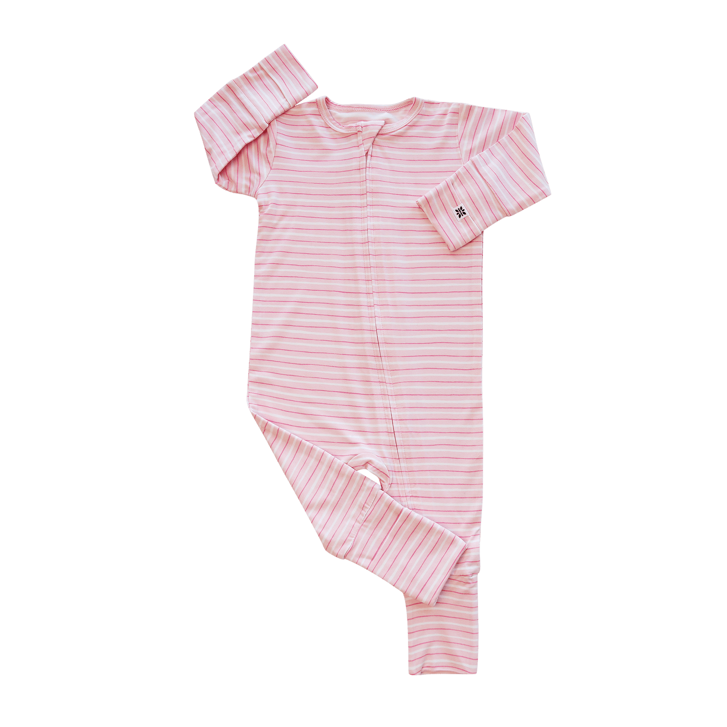 Sweet Bamboo - Pink Stripe Convertible Romper: Pink Stripe / Girl / 0-3 Months