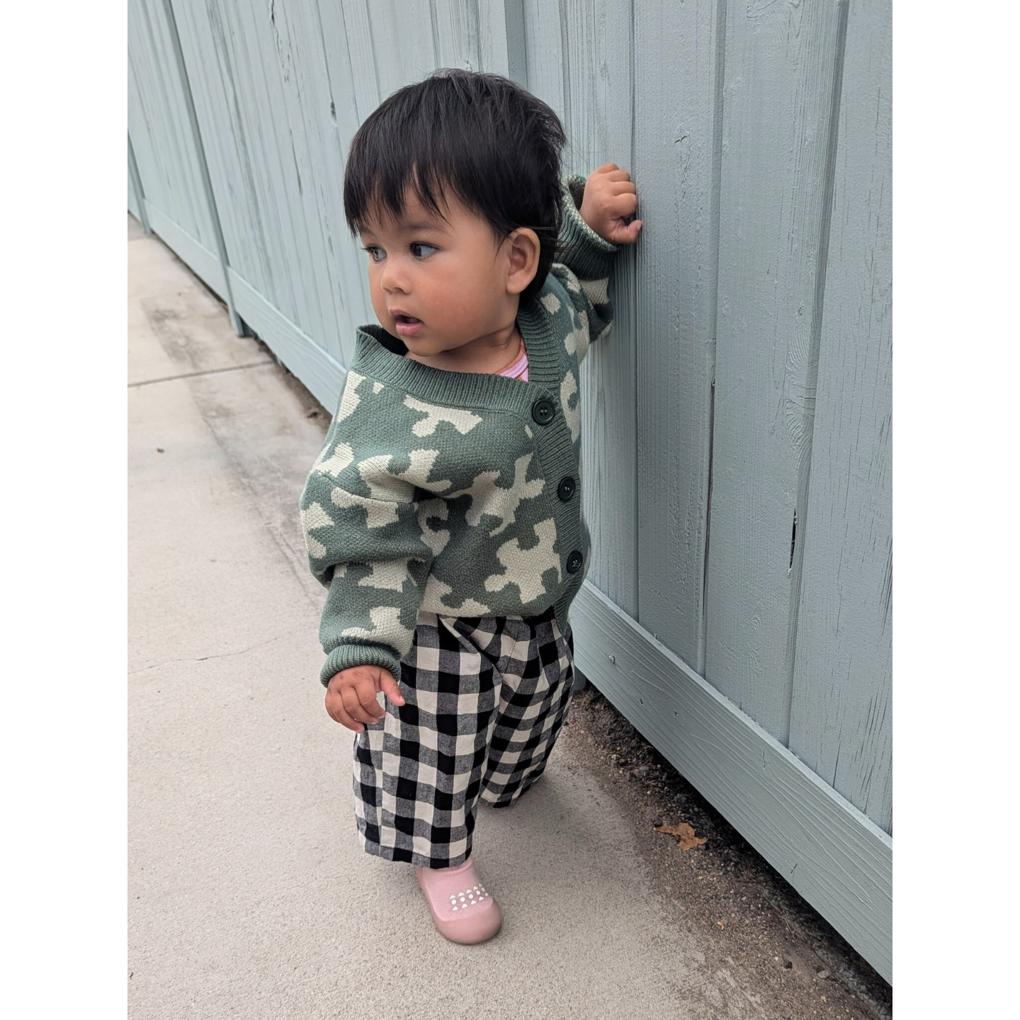 PUZZLE CARDIGAN: Green