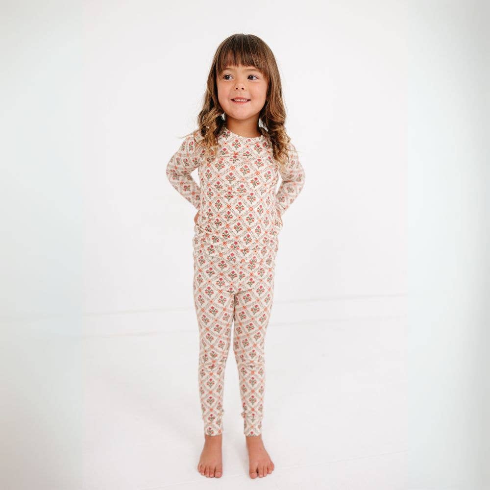 Holly Trellis Bamboo Kids Pajama Set