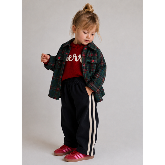 Black Double Stripe Pants