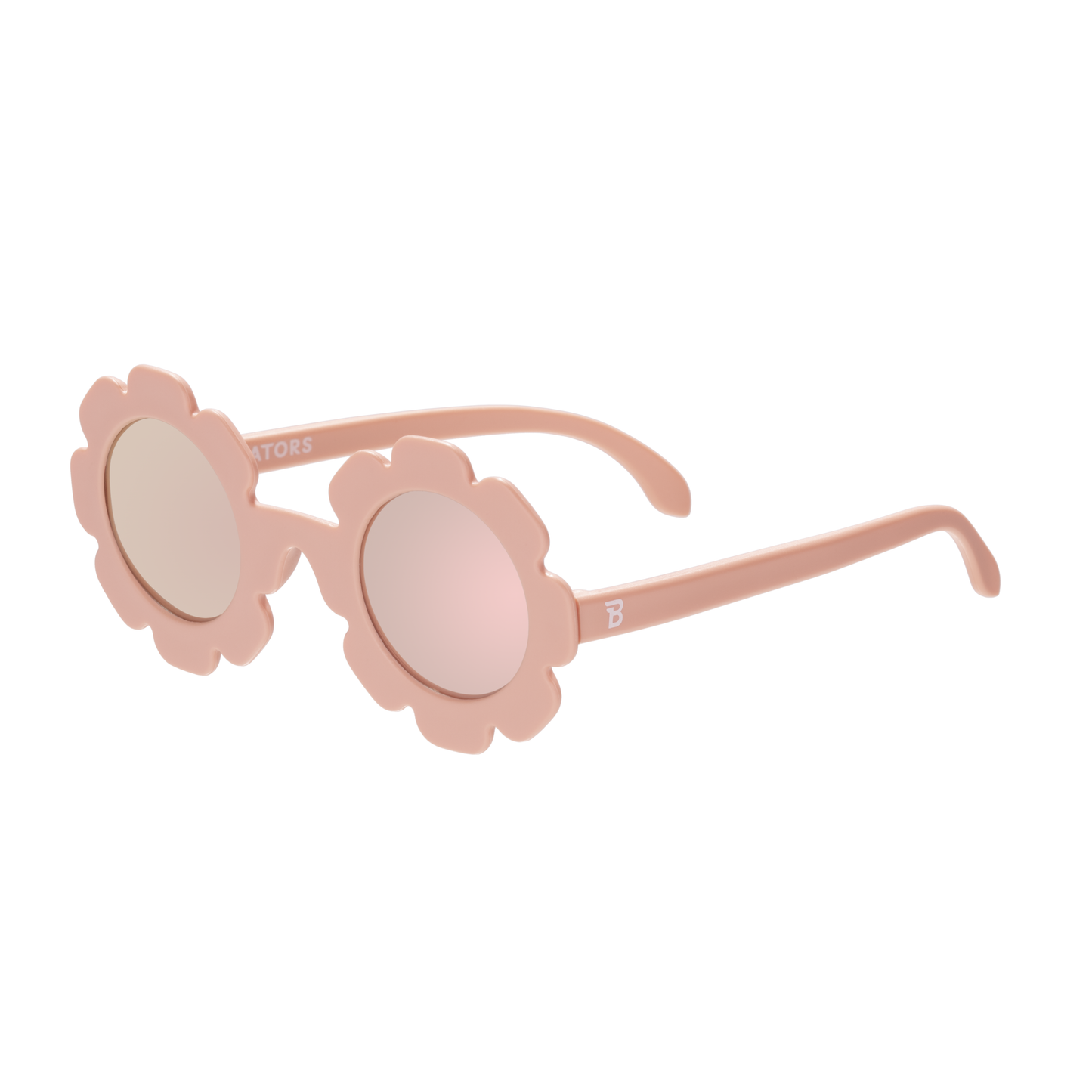 Peach Keen Polarized Flower Sunglasses with Mirrored Lens: Ages 3-5+