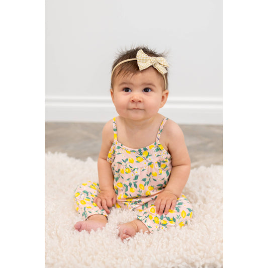 Tank Pant Romper - Lemons Pink