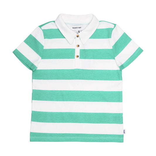 Andrew Polo in Marine Green Rugby Stripe
