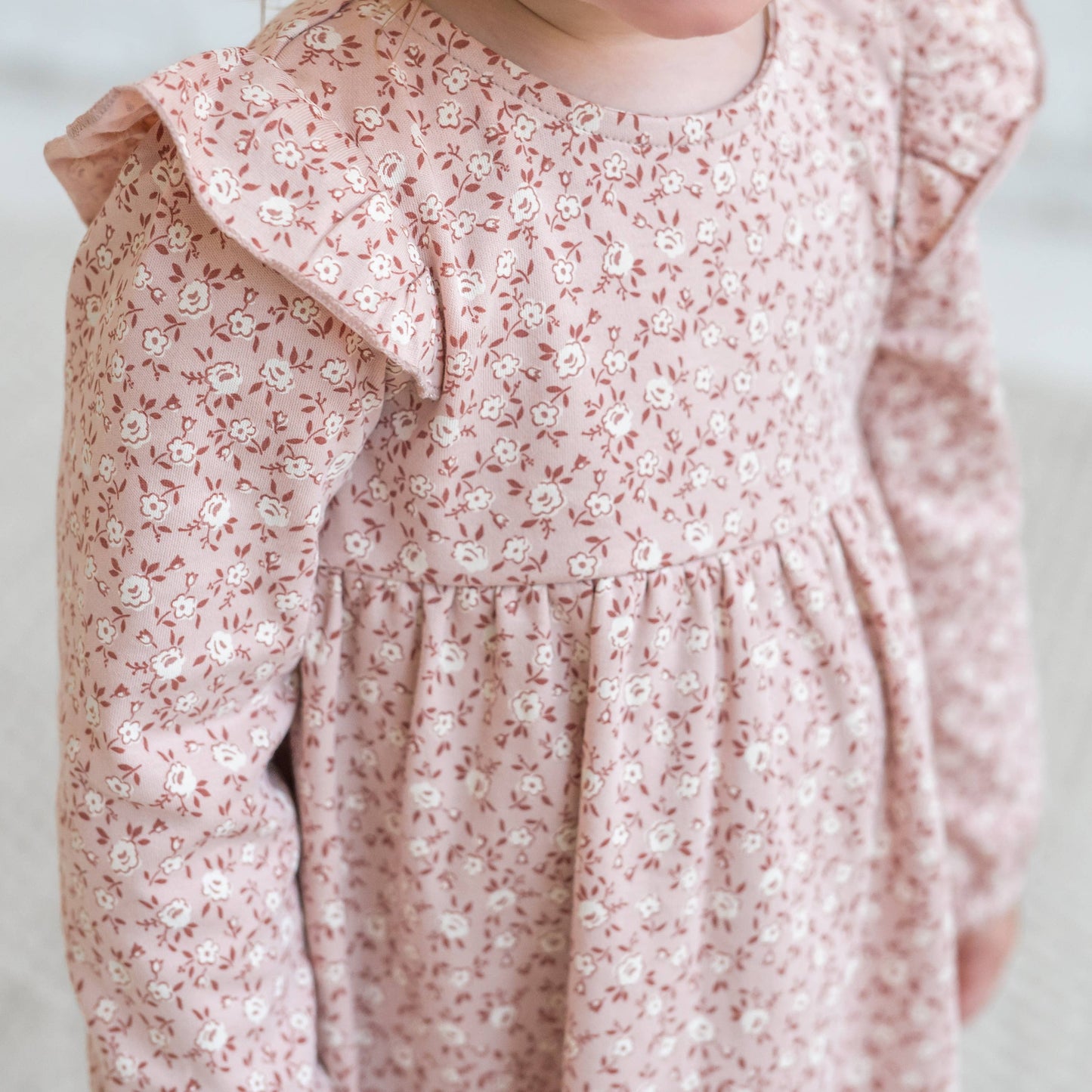 Mika Ruffle Long Sleeve Dress -  Zinnia Floral / Blush