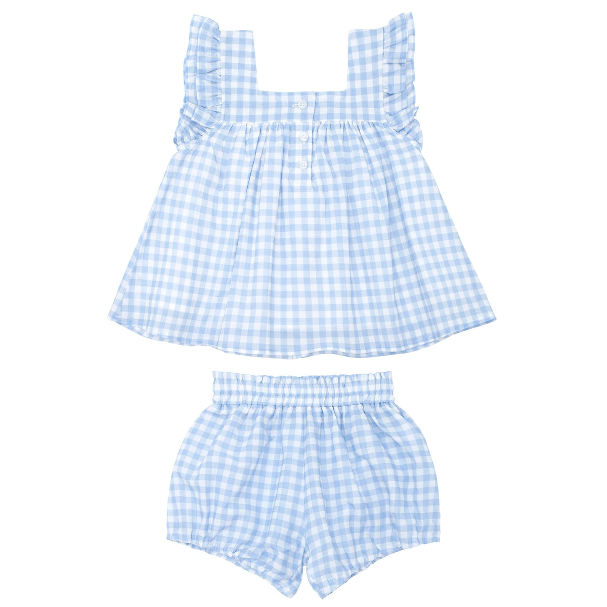 oasis blue gingham bloomer set
