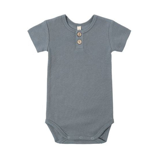 Ribbed Henley Bodysuit || Ocean