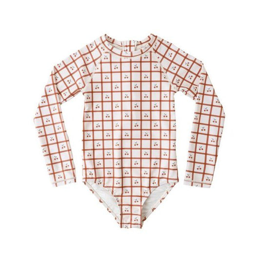 Delphine Rashguard One-Piece || Cherry Check