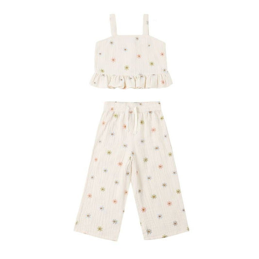 Kayli Set || Embroidered Daisies