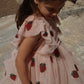 yvonne frill dress - strawberry