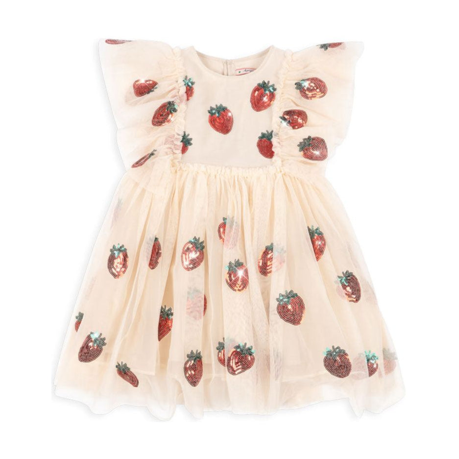 yvonne frill dress - strawberry