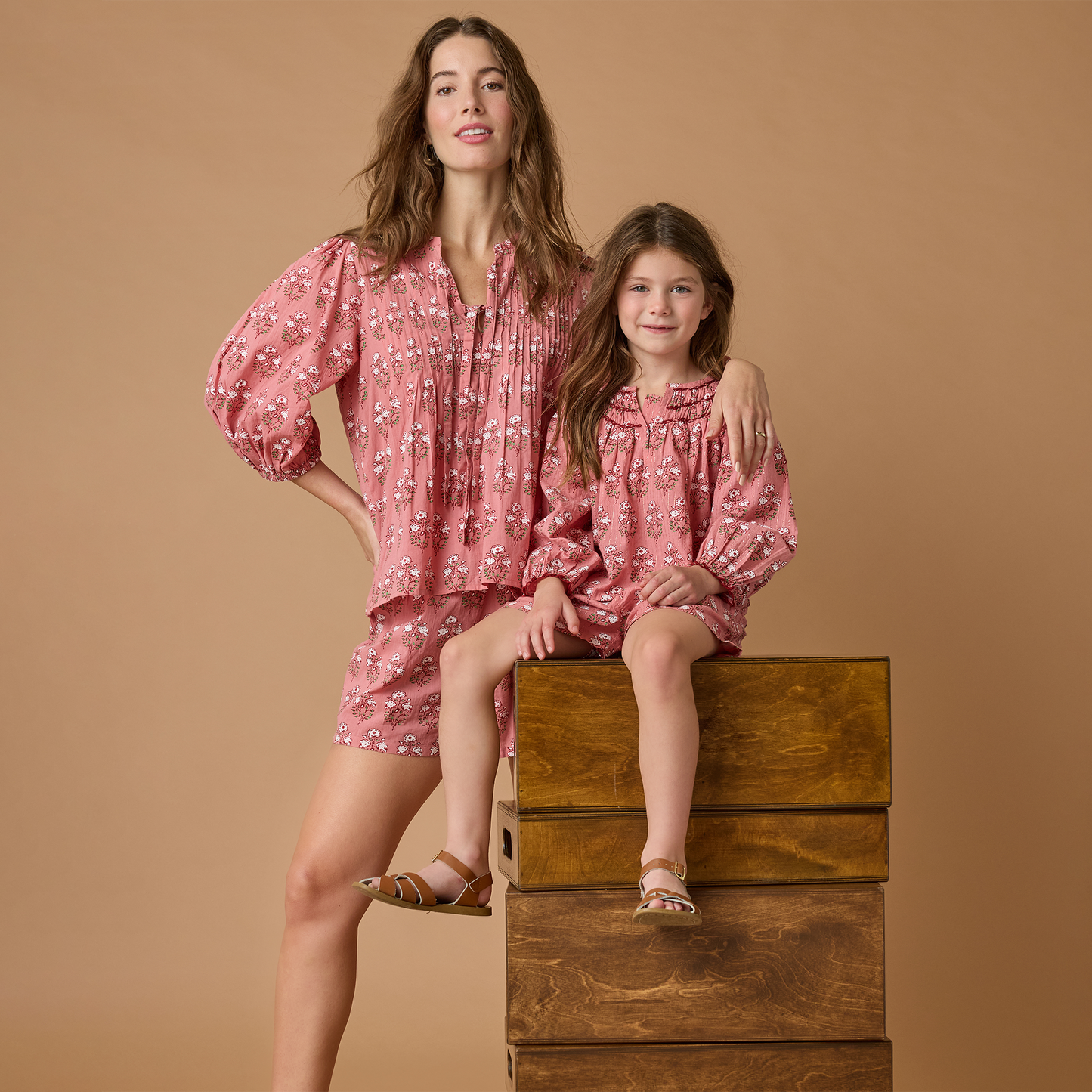 Girls Ava Top - Pink Strawflower