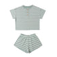 Summer Waffle Set || Sea Green Stripe