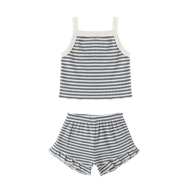 Evie Tank + Shortie Set || Ocean Stripe