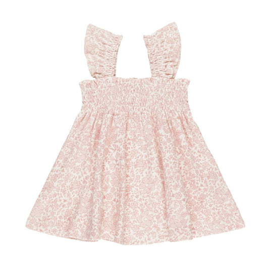 smocked jersey dress || pink blossom