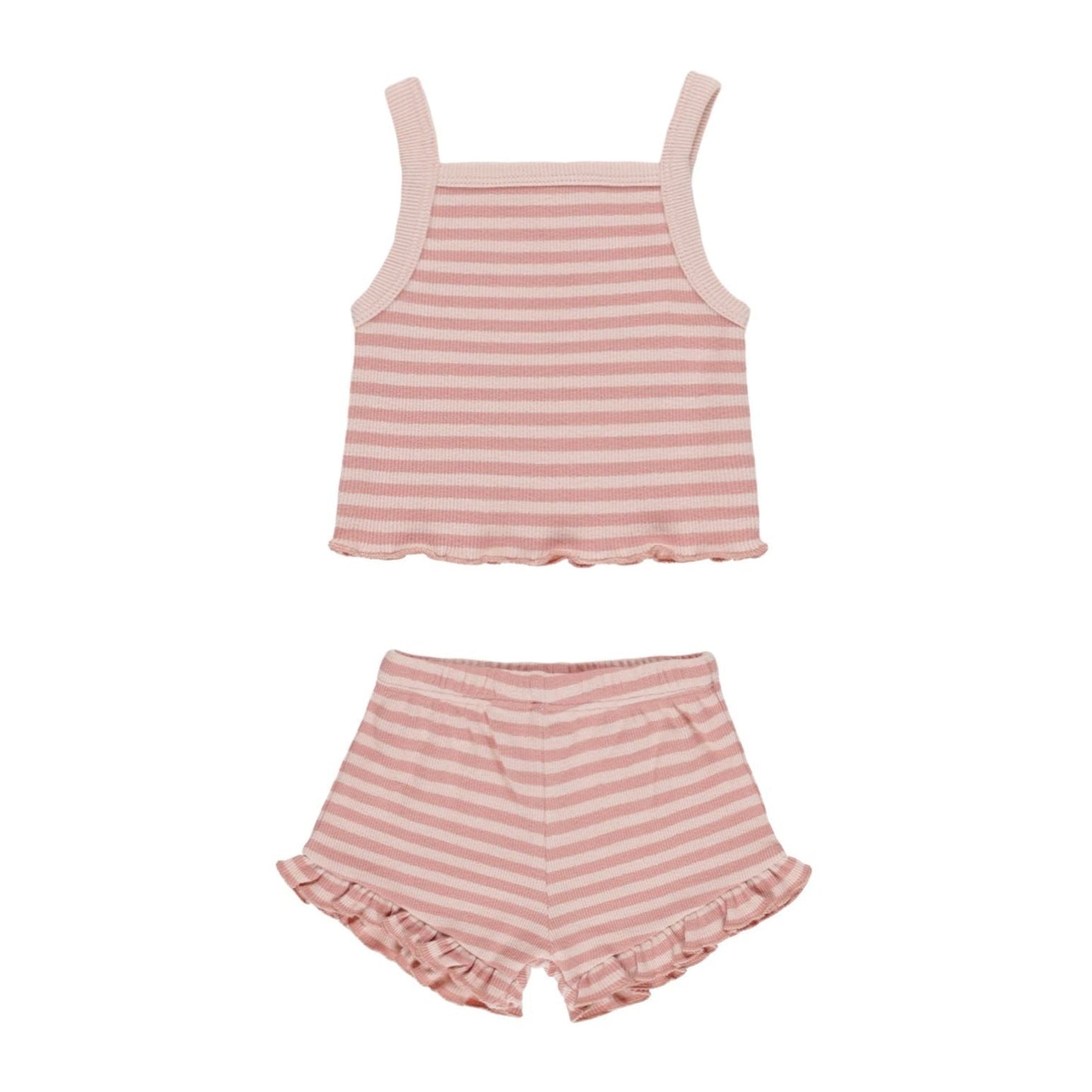 evie tank + shortie set || pink stripe