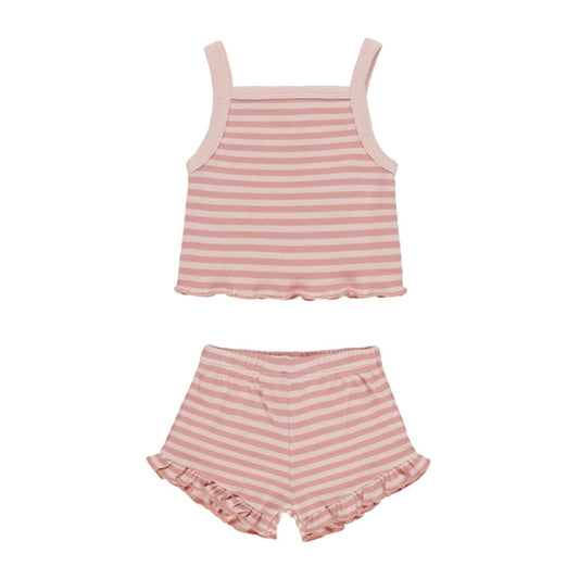 evie tank + shortie set || pink stripe