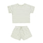 waffle tee + short set || mint stripe