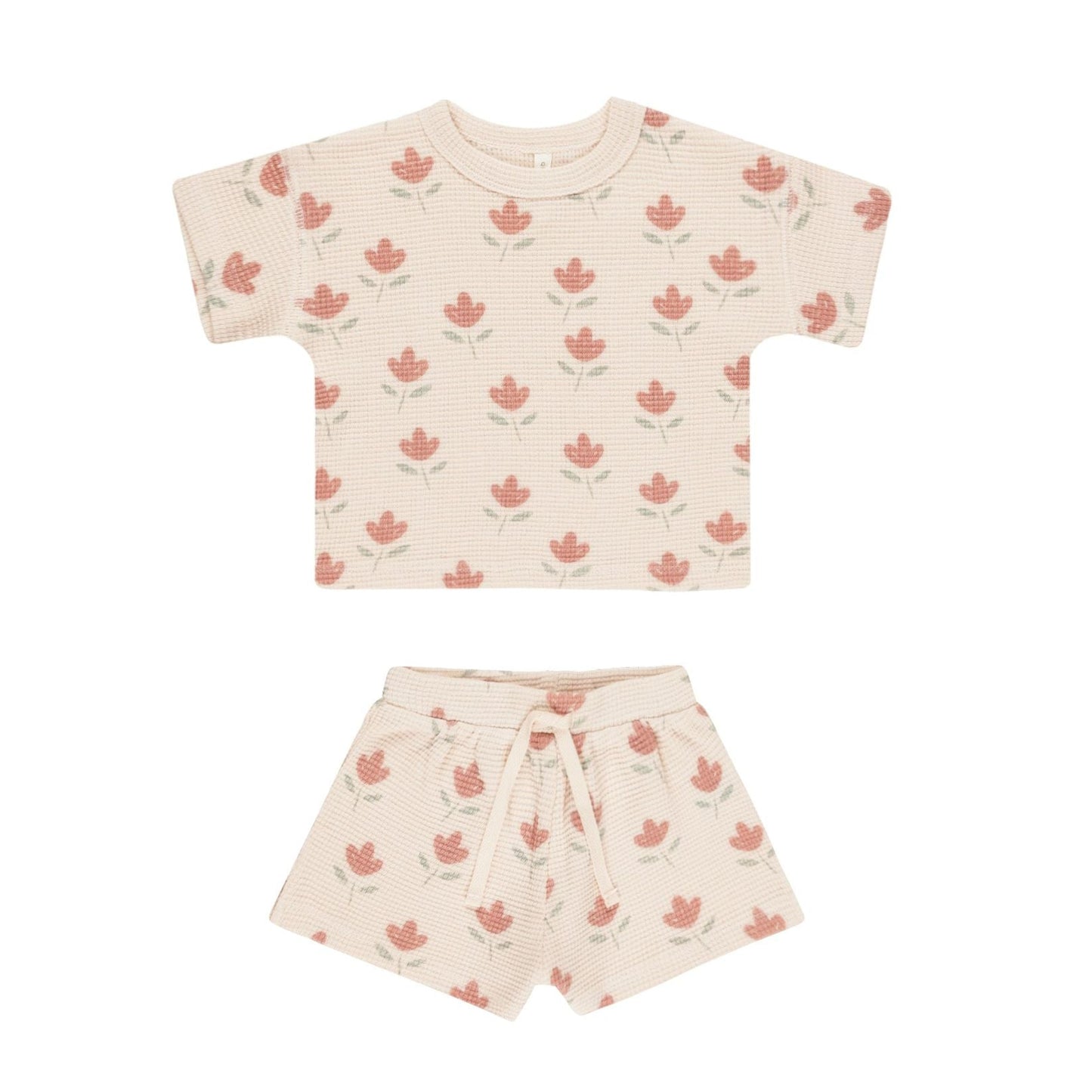 waffle tee + shorts set || tulips