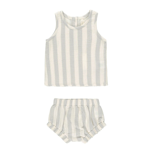 woven tank + short set || sky stripe