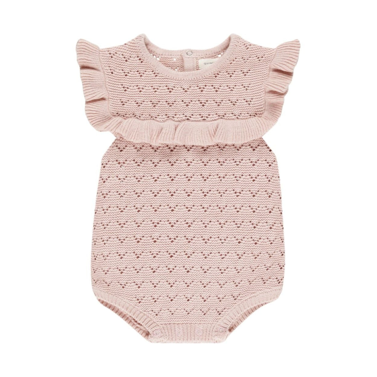 pointelle ruffle romper|| bubblegum