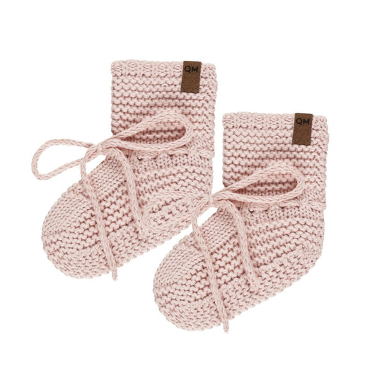 knit booties || bubblegum