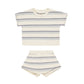 relaxed summer knit set || blue stripe