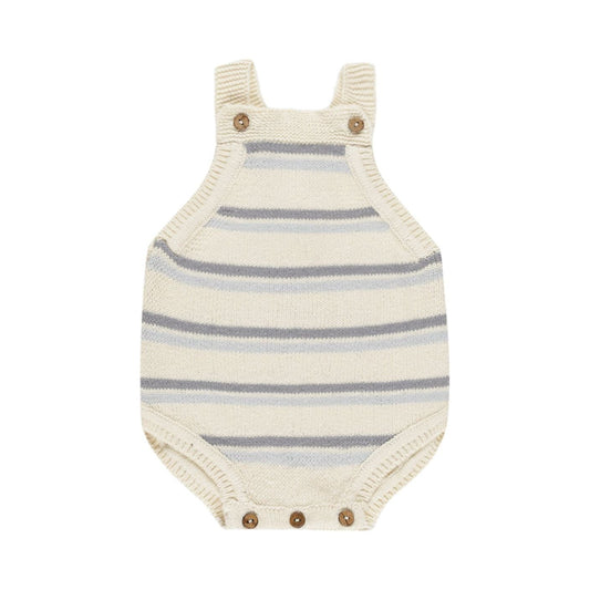 tatum romper || blue stripe