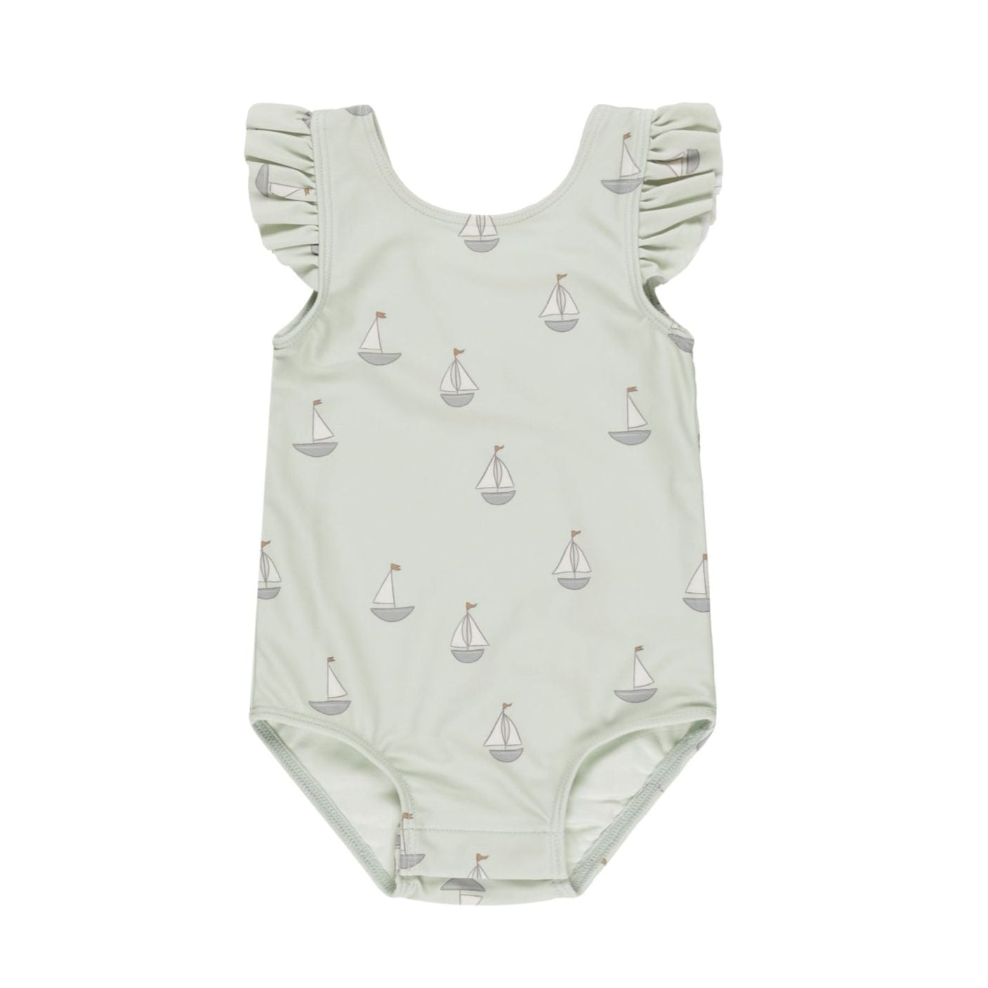 scoop back one-piece || sailboats