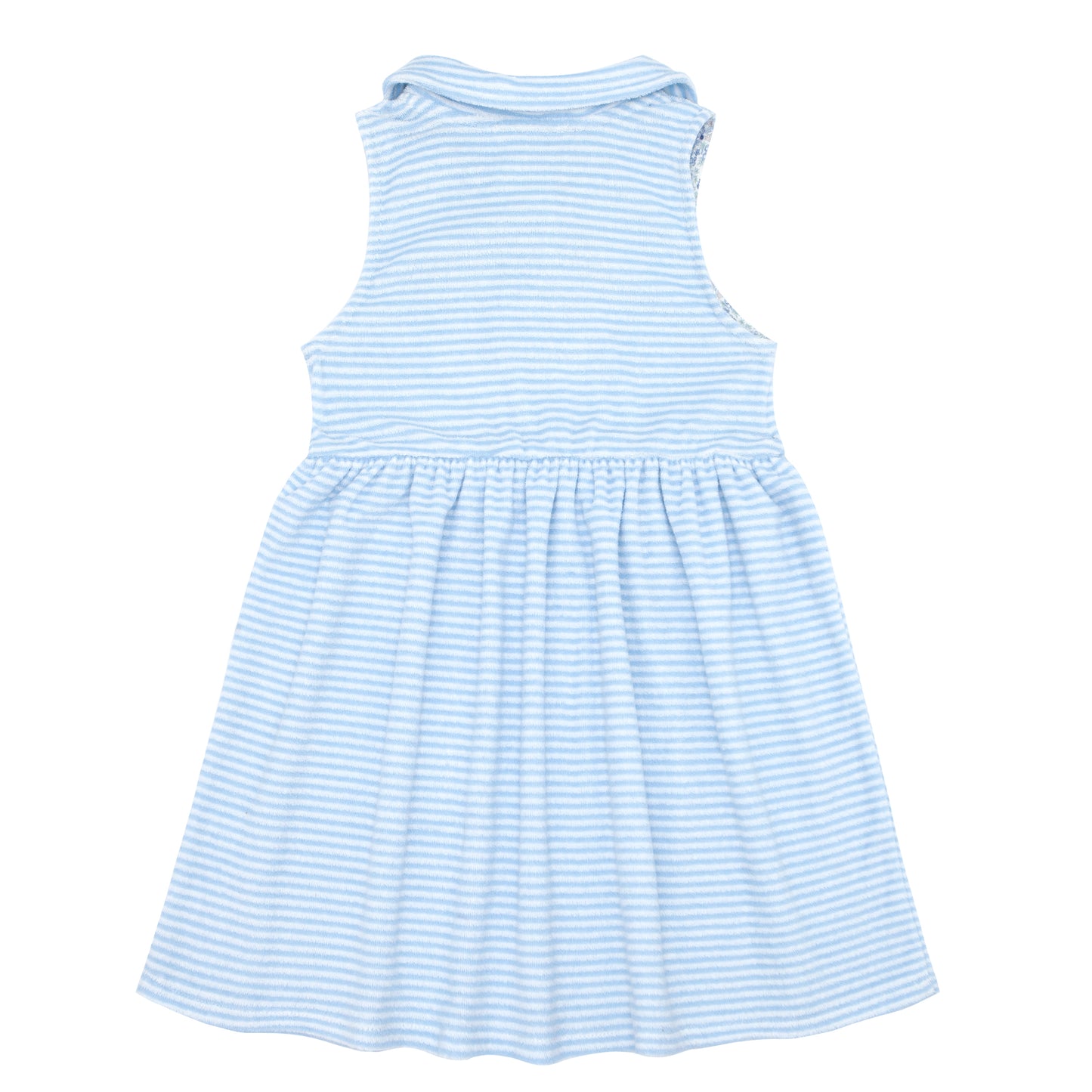 french terry tennis dress - powder blue stripe