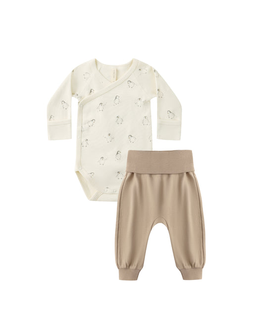 SIDE SNAP BODYSUIT + PANT SET || PENGUINS