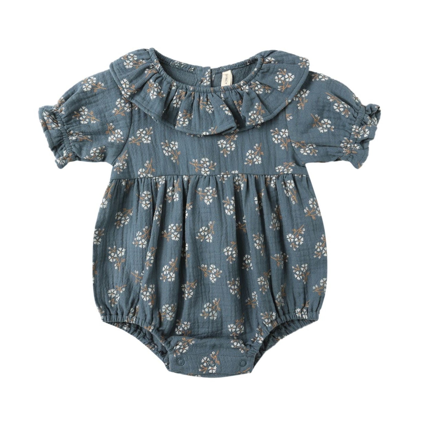 Collared Romper || Blue Floral