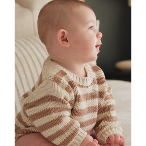 Rex Romper || Almond Stripe