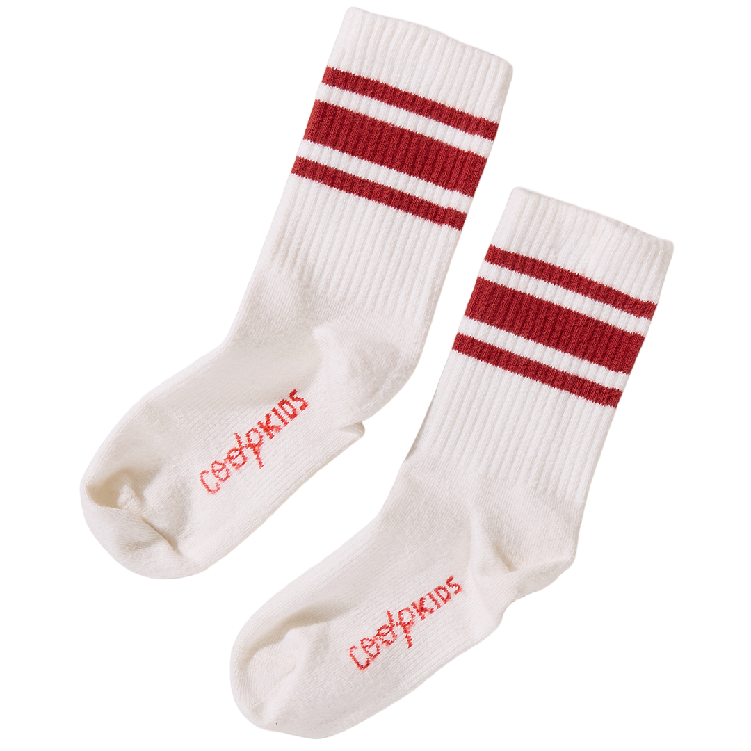 Scooter Tube Sock - White Red