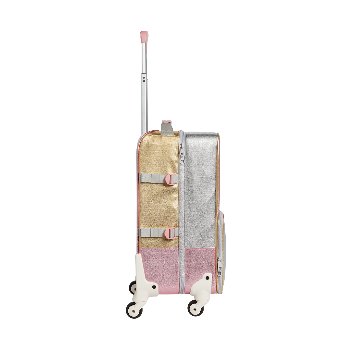 Logan Suitcase - Pink/Silver