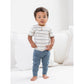 Reef Henley Crew Neck Tee - Oak Stripe / Harbor + Tan
