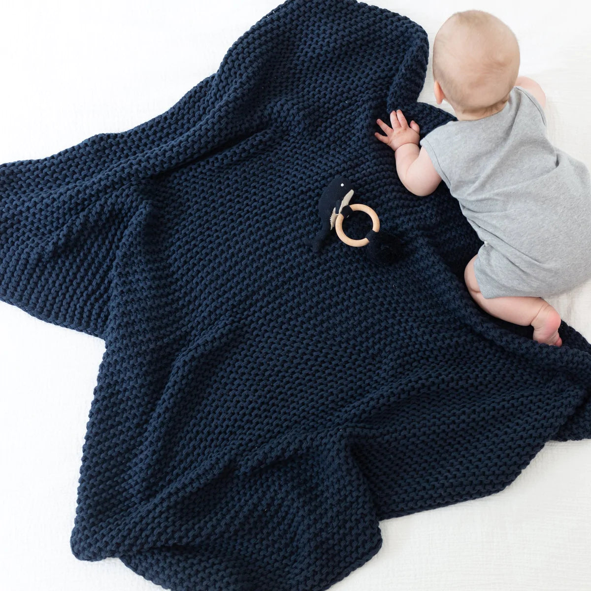 Organic Cotton Comfy Knit Baby Gift Set Navy