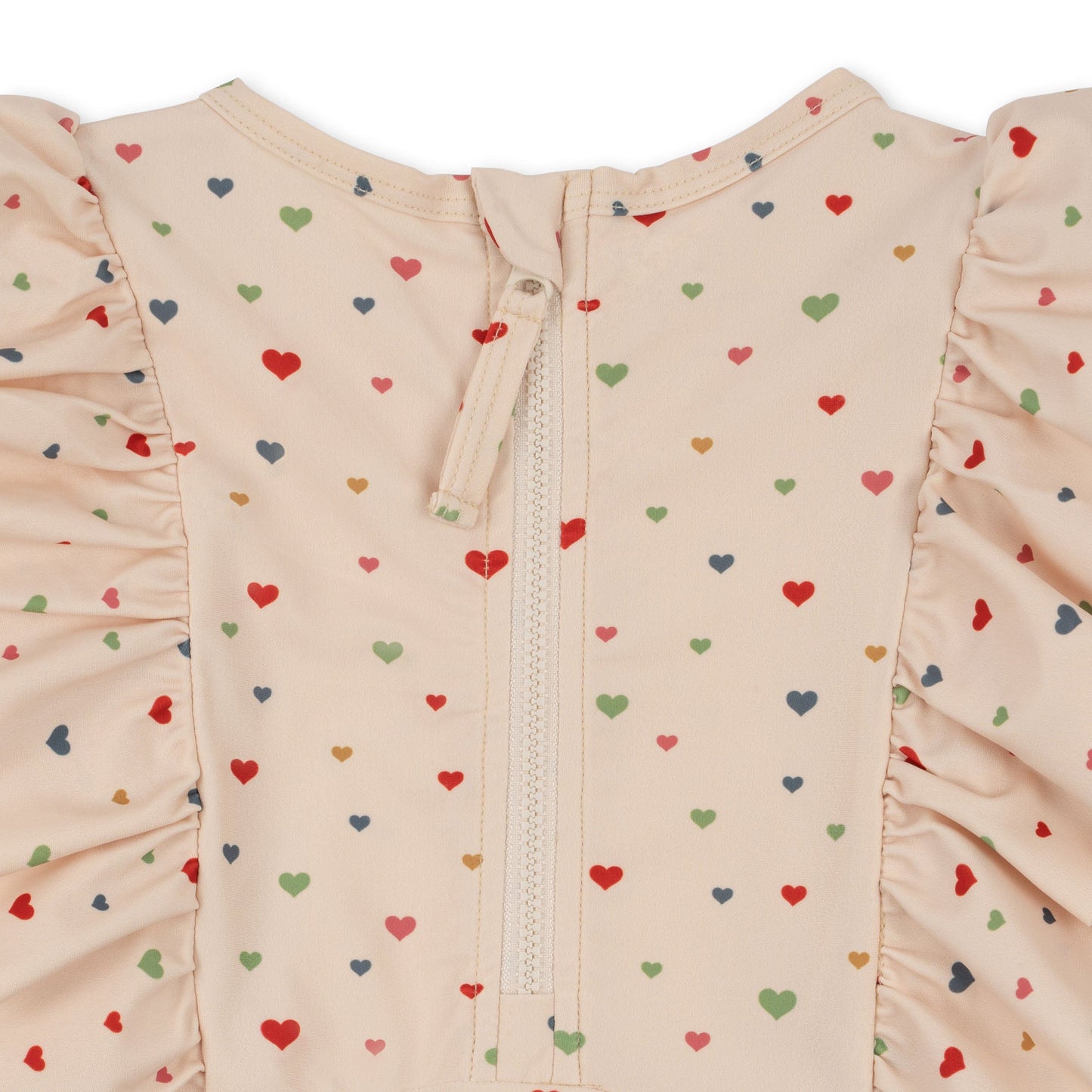 MANUCA FRILL ONESIE - MULTI HEARTS