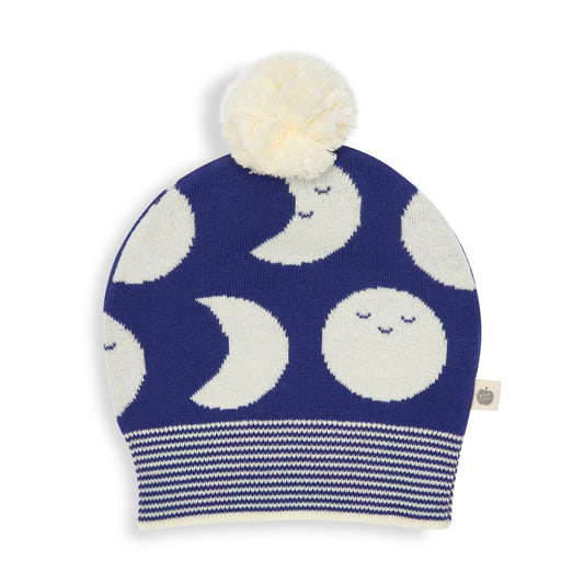 Moon Knit Hat - Blue