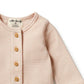 Organic Stripe Rib Slouch Growsuit - Rose