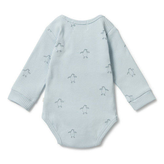 Organic Rib Envelope Bodysuit - Little Penguin Penguin