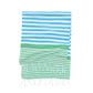 Amalfi Turkish Beach Towel - Aqua/Green