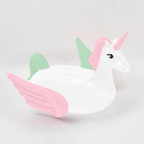 Luxe Ride-On Unicorn Pool Float Coral Ombre