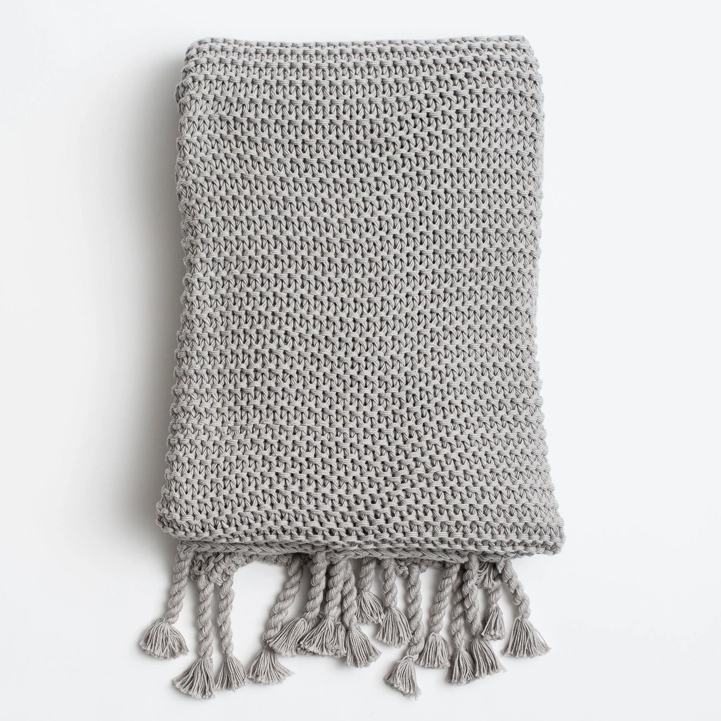 Organic Cotton Comfy Knit Throw - Gray