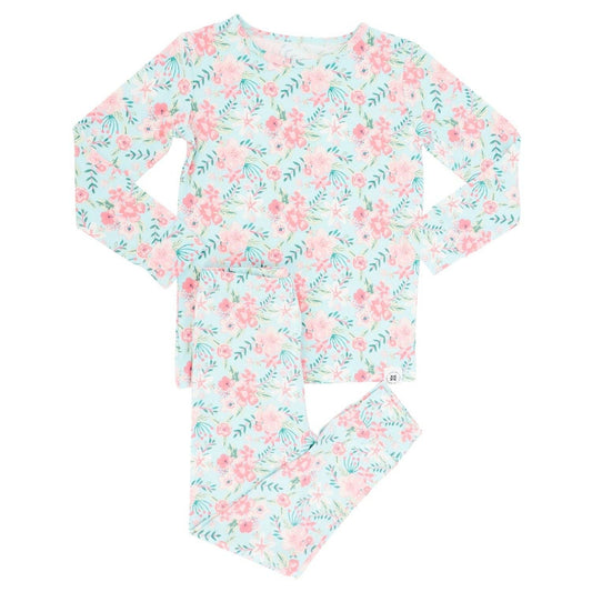 Big Kid Pajama - Aqua Floral