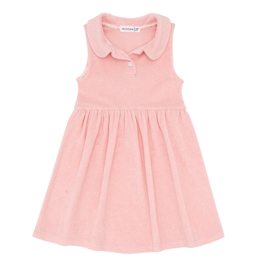 french terry tennis dress - conch pink